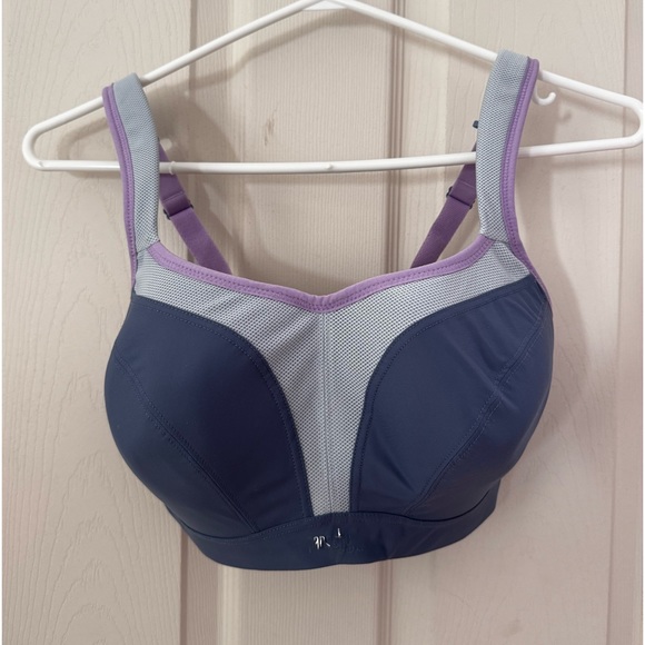 2*Panache underwire sports bra, latte and blue - Picture 2 of 5